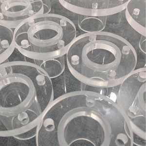 Dispositif à bride hémisphérique en acrylique pour tube rond expérimental, perforable pour le traitement - Product Image 3