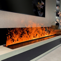 Cheminée électrique sans fumée pour intérieur, foyer 3D à vapeur d'eau, flamme LED, couleur personnalisée, acier inoxydable, autoportante