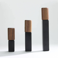 Flacon de parfum de luxe dégradé 3ml 5ml 10ml en verre carré pour huiles essentielles, avec bouchon en bois et pulvérisateur, vide, 100 pièces
