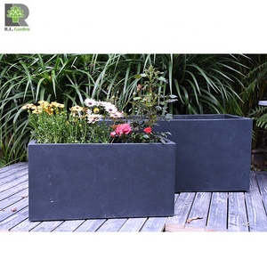 Macetas Rectangulares Grandes Naturales para Jardín, Macetas de <span class=keywords><strong>Fibra</strong></span> de Arcilla Lisa con Orificios de Drenaje, Clásicas Multicolores para el Hogar - Product Image 2