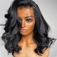 Perruque Lace Front Transparente 13x4 en Cheveux Synthétiques avec Fil Haute Température, Sans Colle, Résistante à la Chaleur, Ligne de Cheveux Naturelle