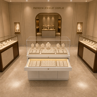 Comptoir de présentation de bijoux sur mesure avec vitrine en verre transparent, armoire de rangement blanche, vitrine pour bijouterie, vente en gros