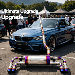 Système d'échappement en acier inoxydable 304 bleu brûlé avec soupape à commande à distance, ensemble complet de tuyaux d'échappement pour BMW 540i 530i - Product Image 3