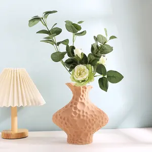 LIVEFUN 2023 yeni benekli yaratıcı seramik vazo renkli nervürlü çiçek vazo seramik ve porselen vazo buket çiçek