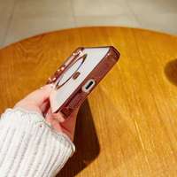 Coque de protection magnétique transparente de luxe avec placage pour chargement sans fil pour iPhone 17 Air 16 15 14 Plus 11 12 13 17 18 Pro Max