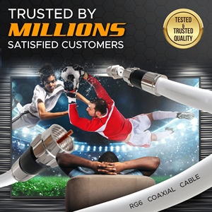 <span class=keywords><strong>Cable</strong></span> coaxial RG6 con conectores tipo F Juego de <span class=keywords><strong>cable</strong></span> de extensión de <span class=keywords><strong>cable</strong></span> de satélite aéreo de <span class=keywords><strong>TV</strong></span> digital de banda ancha de alta velocidad - Product Image 4