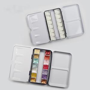 Bview กล่องพาเลทสีน้ำแบบโลหะพร้อม12/24แบบครึ่งกระทะเคสใส่สีสำหรับเดินทางแบบพกพาสำหรับศิลปิน - Product Image 4