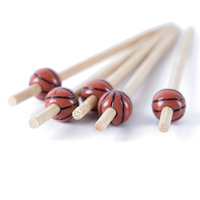 2025 brochettes de bambou sur le thème du sport perle de basket-ball sur le dessus 12cm ou des choix de fruits artisanaux personnalisés