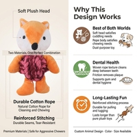 Ensemble de jouets à mâcher en corde pour chien, peluche animale, corde en coton, pour chiens de petite et moyenne taille, entraînement à la traction, nettoyage des dents, personnalisable OEM ODM en gros