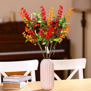 Décoration de fête du Nouvel An chinois à branche unique en plastique, fruits artificiels rouges, verts, oranges et blancs à 4 branches - Product Image 4