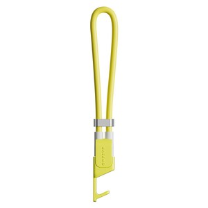 Câble de données en silicone avec support de téléphone intégré, charge rapide, compatible avec la banque d'alimentation des téléphones portables, longueur 0,5 m, jaune - Product Image 1