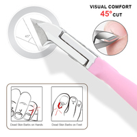 Professionnel de haute qualité rose pince à ongles en acier inoxydable outils de manucure robuste orteil cuticule tondeuse ciseaux pour homme