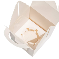 Boîte à gâteau 3,5x3,5x4,5'' blanche, emballages individuels pour cupcakes en vrac, contenants individuels pour cupcakes blancs