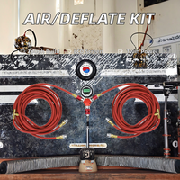 Système de gonflage/dégonflage de pneus Godeson D63-10 rouge avec manomètre numérique LCD, collecteur 4 voies à double cylindre en plastique, tuyau tout-terrain