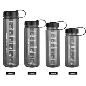 Bouteilles d'eau sportives personnalisées de 400 ml, 500 ml, 650 ml, 1000 ml avec échelles, provenant de sociétés de bouteilles d'eau en plastique. Bouche large - Product Image 2