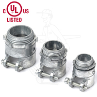 Connecteur droit à compression pour conduit flexible en zinc moulé sous pression, raccord mâle 3/8"-4" pour connexion à une boîte