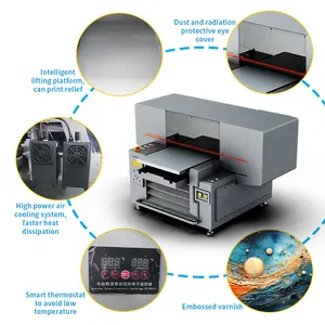 Otomatik UV dtf yazıcı çift kafa XP600 geniş format yüksek damla endüstriyel makine düz bagaj mobil durumda BASKI MAKİNESİ