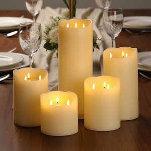 <span class=keywords><strong>Bougie</strong></span> <span class=keywords><strong>LED</strong></span> sans flamme Mermei, à piles, en cire de paraffine 3D, fabriquée à la main, sûre, écologique, avec télécommande, pour la maison - Product Image 1