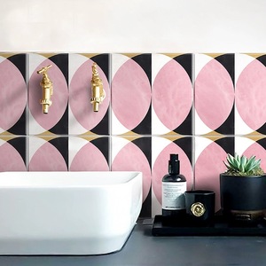 Hiện Đại Retro 200*200Mm Màu Hồng Polka Dot Gạch Tường Và Sàn Gạch Cho Vệ Sinh Nhà Bếp Nhà Phòng Ngủ Phòng Trẻ Em Của Phòng - Product Image 1