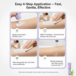 ครีม<span class=keywords><strong>ก</strong></span>ำจัด<span class=keywords><strong>ขน</strong></span>สูตรอ่อนโยน ไร้กลิ่น สำหรับผู้หญิง บริเวณริมฝีปากบน คาง บิ<span class=keywords><strong>ก</strong></span>ินี่ รั<span class=keywords><strong>ก</strong></span>แร้ และใบหน้า เหมาะสำหรับผิวแพ้ง่าย - Product Image 6