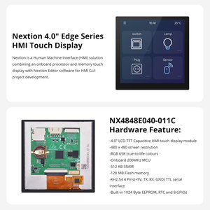 NEXTION NX4848E040-011C Écran tactile HMI série Edge 4 pouces, module de panneau capacitif LCD-TFT, résolution 480*480, écran clair L100 - Product Image 3