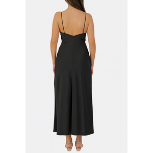 Vestido Tropea de Seda Italiana en Color Negro - Product Image 1