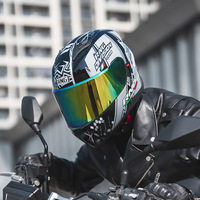 Superbe Casque de Moto Tout-Terrain Predator Nouveau Modèle Septembre, Construction Robuste en ABS, Visière Anti-Rayures pour Isolation Acoustique et Étanchéité
