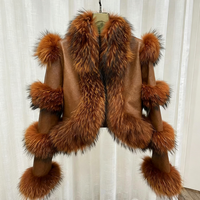 Veste Courte en Cuir Véritable pour Femme avec Bordure en Vraie Fourrure de Renard – Collection Hiver/Automne – Prix de Gros – Mode Féminine de Luxe