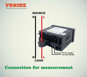 Ampèremètre numérique Yokins Y7-AA1 True RMS 5A/1A AC CT sélectionnable, 10A direct, compteur de panneau 72x72mm, garantie 1 an - Product Image 4