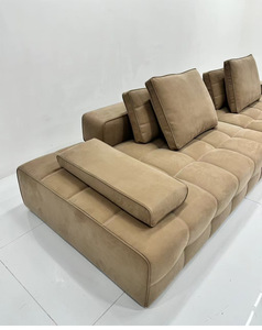 Factory DirectHigh Resilience <b>Sponge</b> Modern Fabric Sectional <b>Sofa</b> Three Seat Tufted Design Straight Arm Living Room Furniture - Product Image 2