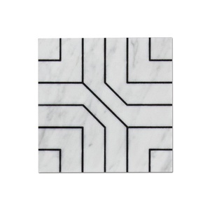 CenturyMosaic Nouveau design de revêtement de sol <span class=keywords><strong>tendance</strong></span> <span class=keywords><strong>Carrelage</strong></span> en marbre avec incrustation dorée Mosaïque de jet d'eau <span class=keywords><strong>Carrelage</strong></span> mural et de sol - Product Image 6