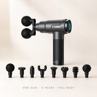 Pistolet de massage silencieux, 8 têtes interchangeables, masseur musculaire des tissus profonds, 35 dB faible bruit, rechargeable sans fil