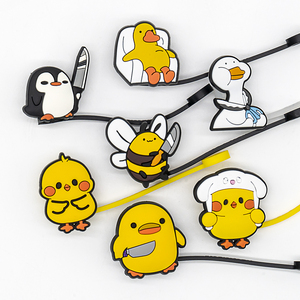 En gros 8MM personnalisé <span class=keywords><strong>jaune</strong></span> canard grenouille requin <span class=keywords><strong>salamandre</strong></span> drôle Silicone paille Topper verres concepteur mignon dessin animé paille Topper - Product Image 1