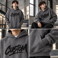 Sweat-shirt lourd 400 GSM en coton pour homme, impression personnalisée, surdimensionné, sans cordon, polaire uni, épais, sans cordon, sweat-shirt pour homme