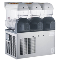 Máquina de Granizados de Acero Inoxidable de 3 Tanques, 45L de Capacidad Total, Alta Productividad, para Smoothies, Jugos, Bebidas, Hielo