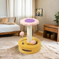Bingkai panjat kucing lucu tahan lama dengan desain bunga matahari pohon kucing & goresan