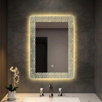 Nouveau Miroir de Salle de Bain LED Rectangulaire Tricolore Mural 2026 avec Motif Personnalisé CE et Interrupteur Tactile pour Table de Maquillage