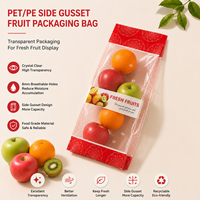 Sac à soufflets latéraux refermable de qualité alimentaire PET/PE avec trous respirants pour l'emballage des fruits