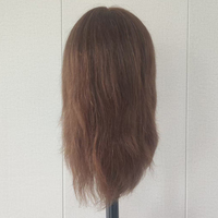 Tête de Mannequin d'Entraînement en Cheveux Humains 100% Naturels, Sans Maquillage, Cheveux Bruns, pour Salon de Coiffure et École, Idéale pour la Coupe - Vente en Gros