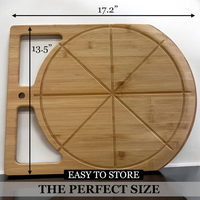 Premium bamboe pizzaplaat met makkelijk grip, snijplank en houten pizzames voor bakaccessoires