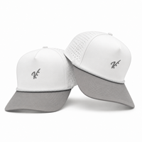 Waterdichte 5-delige lasergeperforeerde handgebreide 3D geborduurde golfpet met fruitmotief, aangepast logo, ademend, outdoor, unisex