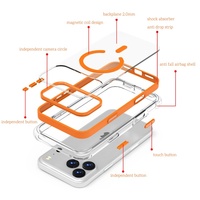 Étui de téléphone magnétique en forme de C résistant aux chutes pour iPhone 17 18 PRO MAX