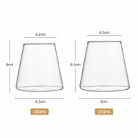 Tasses en verre borosilicate transparent de style japonais 9oz 12oz pour café glacé, eau, boissons froides, jus, lait – Idéales pour les fêtes
