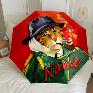 1 Parapluie Pliant Personnalisé avec Nom de Chat et Histoire, Impression UV, Sans Minimum de Commande, Cadeau Livre d'Histoires, Commande Unique - Product Image 2