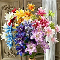 Fleur artificielle de narcisse et de lys imprimée en 3D, longue durée, toucher doux, pour bouquet de mariage et décoration de fenêtre