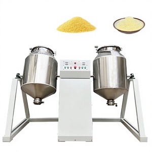 Mezcladora de Doble Tambor y Doble Cono de Acero Inoxidable, Mezcladora Rotativa con Motor AC Automático, Capacidad de 200L para Productos Químicos y Alimentos - Product Image 1
