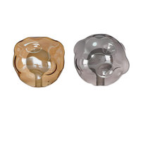 Abat-jour en verre borosilicate à double paroi, forme irrégulière, ambre et gris fumé, pour la décoration de la maison et des hôtels