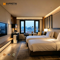 Ensemble de lit contemporain avec rangement pour chambre King Size, personnalisable en gros pour hôtels et appartements 4-5 étoiles, de la marque Beijing Overseas Chinese Hotel