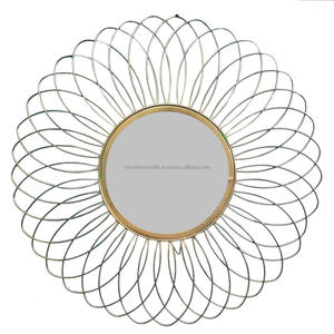 Miroir mural rond en forme de fleur, décoration de maison pour chambre à coucher, salon, salle de bains, couloir - Product Image 4