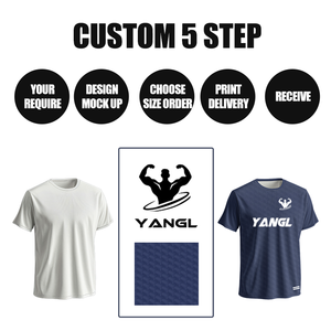 Camiseta Deportiva YINNG LANG <span class=keywords><strong>de</strong></span> Verano <span class=keywords><strong>para</strong></span> <span class=keywords><strong>Hombre</strong></span>, Ajustada, Tejida, Transpirable, <span class=keywords><strong>de</strong></span> Secado Rápido, Manga Corta, <span class=keywords><strong>para</strong></span> Gimnasio - Product Image 5